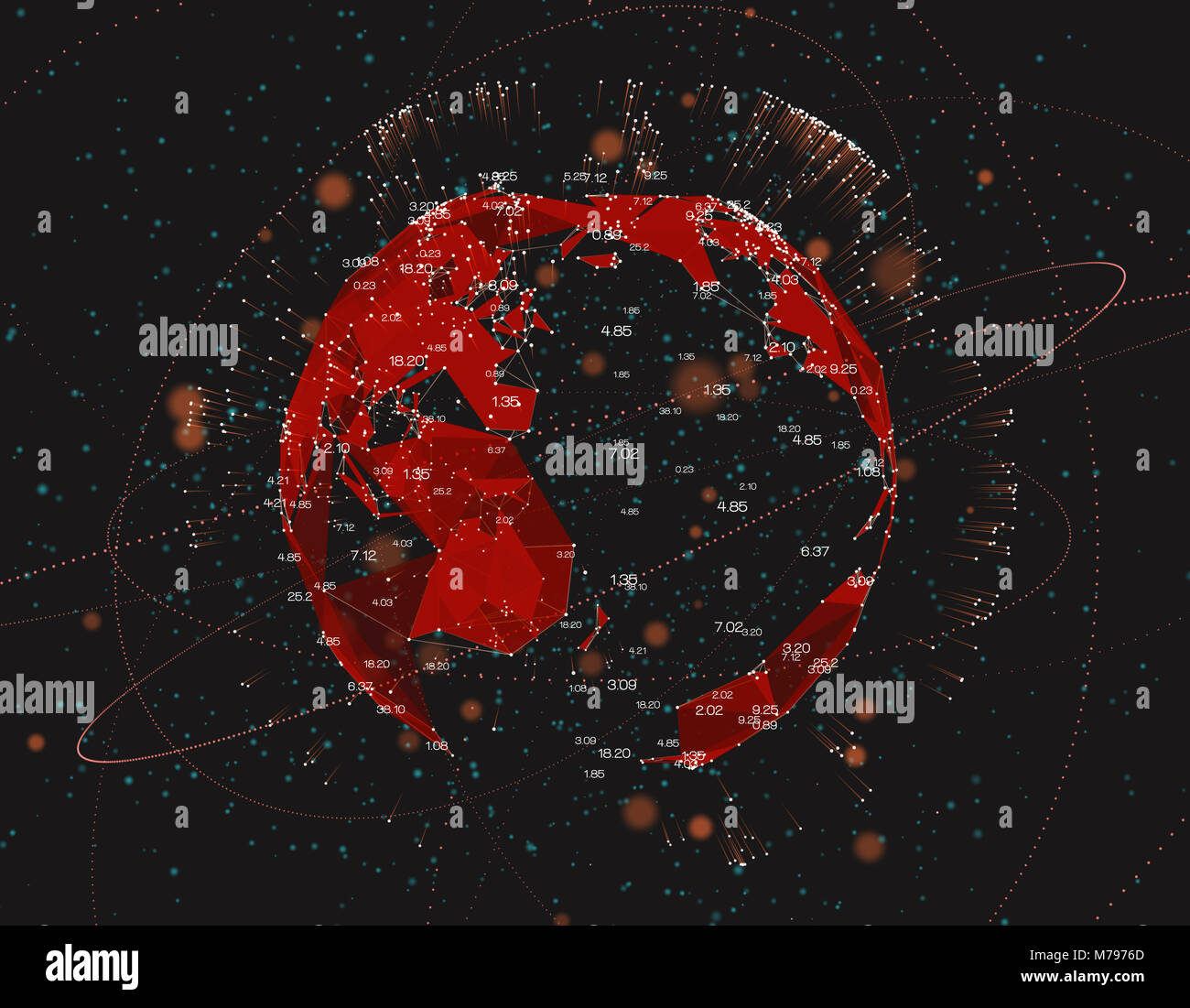 Terre future technologie de réseau, connexion réseau, temps futurs Banque D'Images