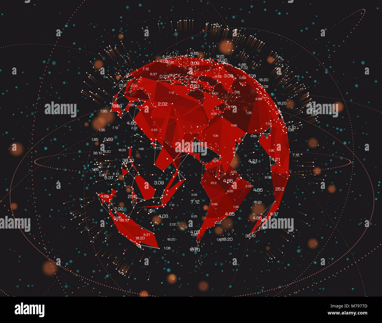 Terre future technologie de réseau, connexion réseau, temps futurs Banque D'Images