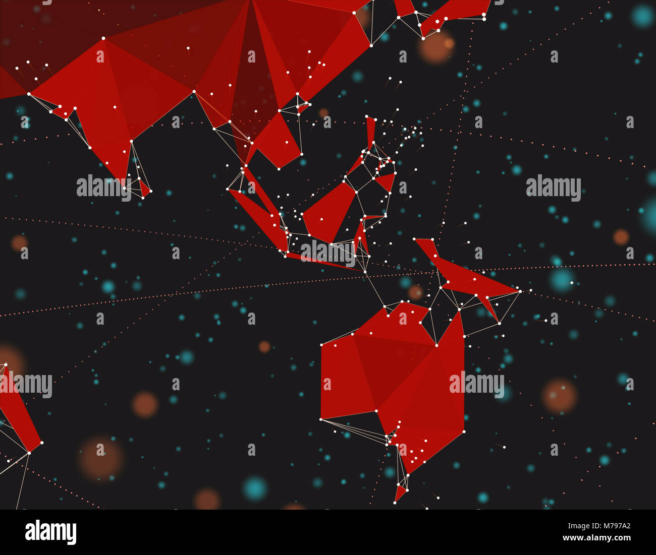 Terre future technologie de réseau, connexion réseau, temps futurs Banque D'Images