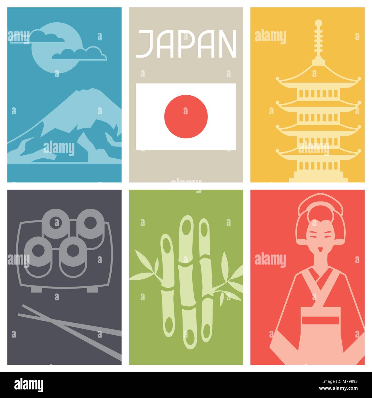 Le Japon historique du design. Illustration de Vecteur