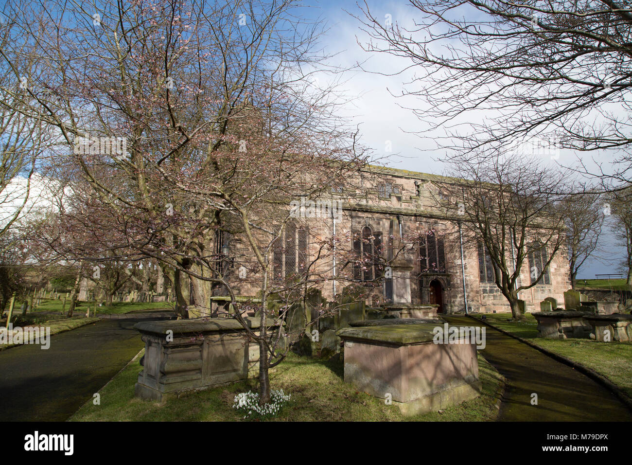 L'église de la Sainte Trinité et l'église Sainte Marie à Berwick-upon-Tweed en Angleterre. L'église est le plus au nord de l'Angleterre. Banque D'Images