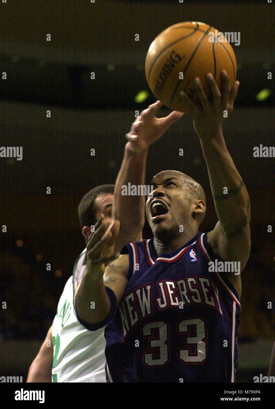 New Jersey Nets # 33 Stephon Marbury en action contre les Boston Celtics au Fleet Center de Boston, MA, USA 20 déc loi belknap Banque D'Images