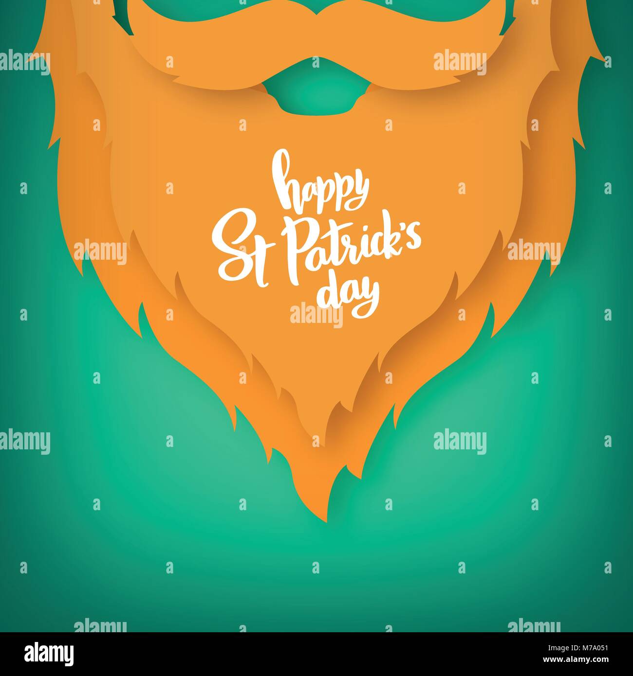 L'origami de la barbe des Irlandais. Le jour de la Saint Patrick. Vector illustration. Illustration de Vecteur