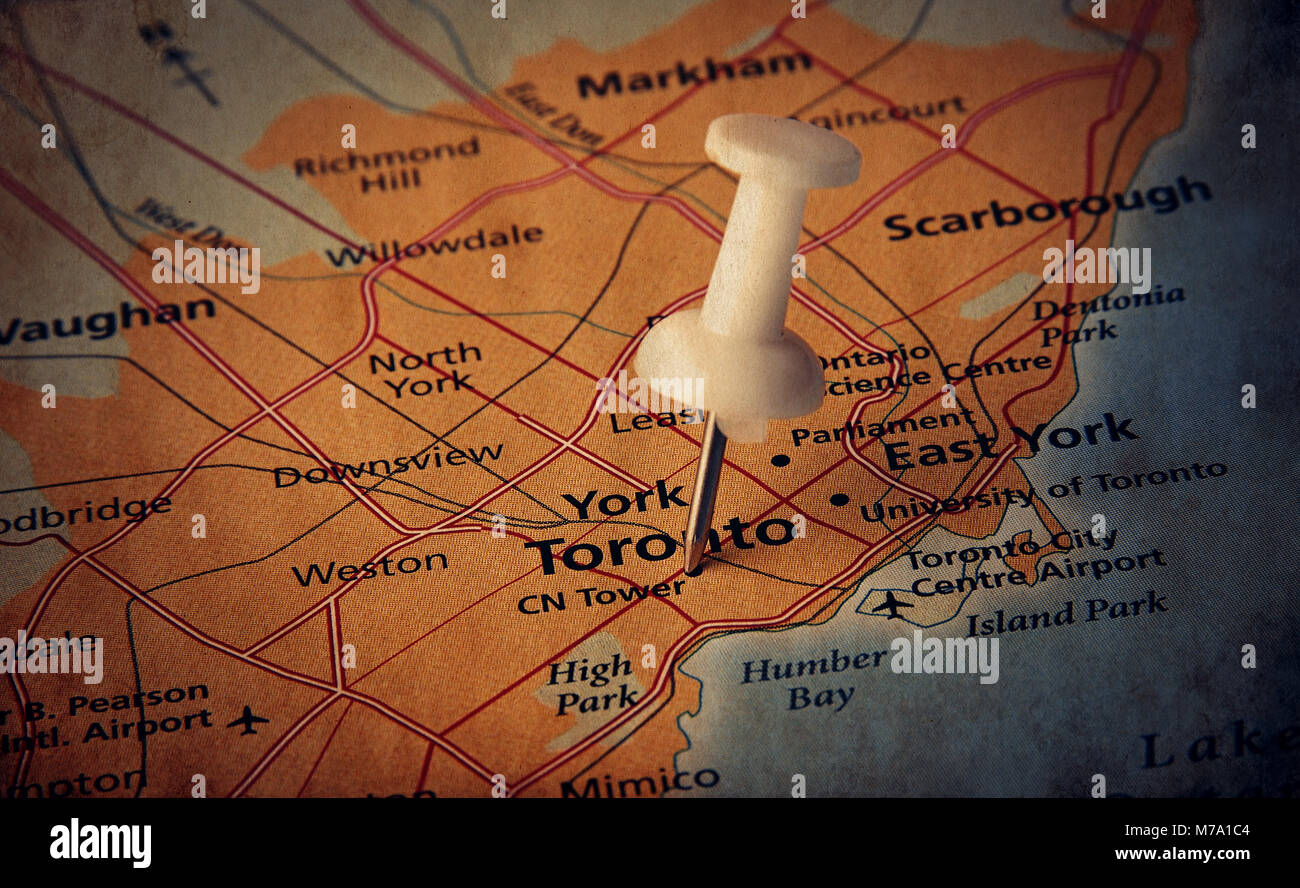 Dans la carte detination Toronto Banque D'Images