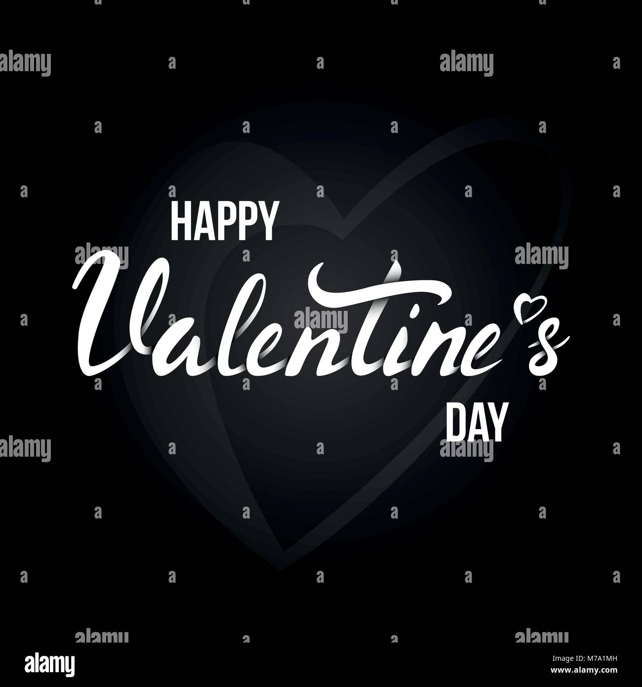 Happy Valentines Day card avec lettrage. Fond noir Modèle d'affiche. Vector illustration. Illustration de Vecteur Happy Valentines Day card avec lettrage. Fond noir Modèle d'affiche. Vector illustration. Illustration de Vecteur