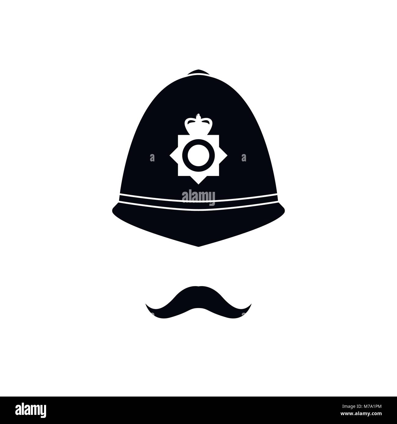 Policier britannique en casque. Avatar de la police. Vector illustration. Illustration de Vecteur