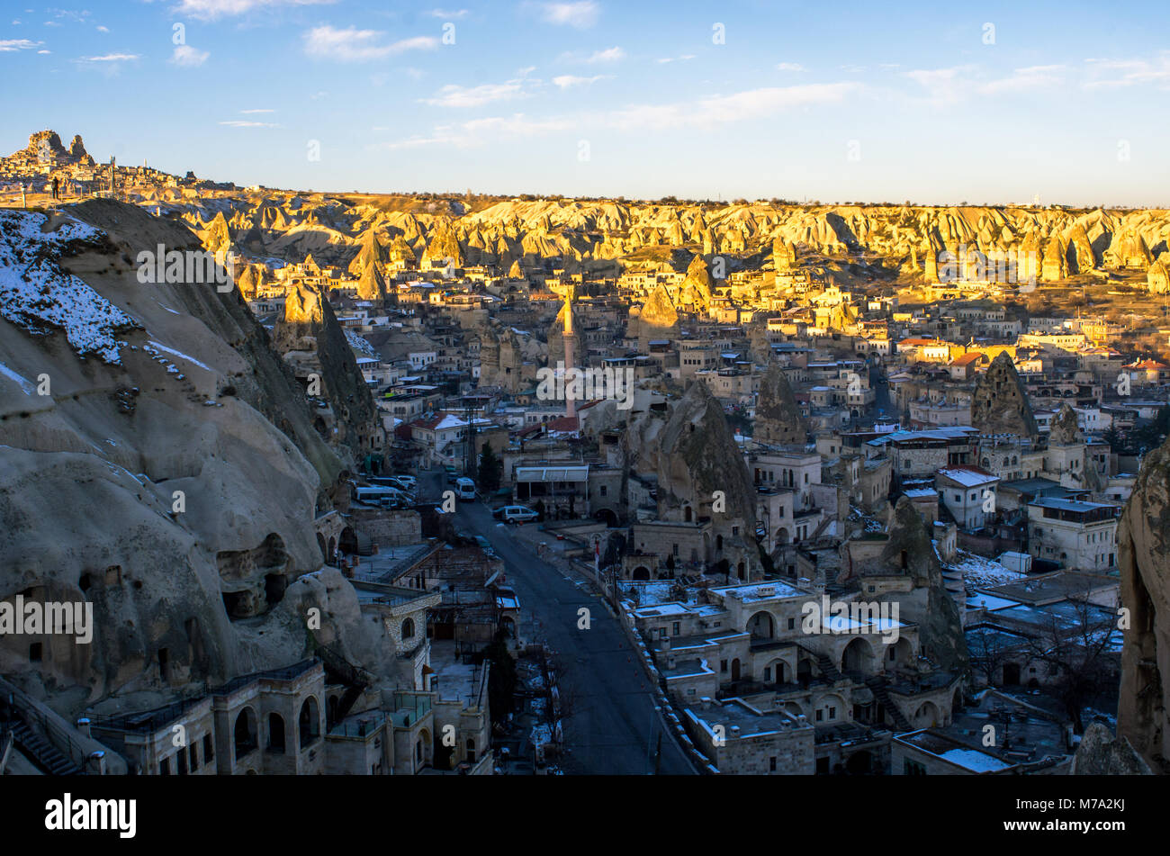 La ville unique de Göreme, en Cappadoce, Turquie Banque D'Images