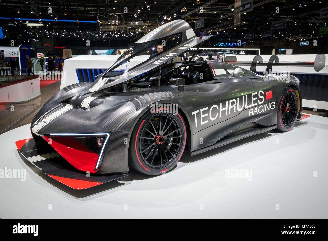 Genève, SUISSE - Le 6 mars 2018 : Techrules s rs à turbine de supercar présentée à la 88e Salon International de l'Automobile de Genève. Banque D'Images