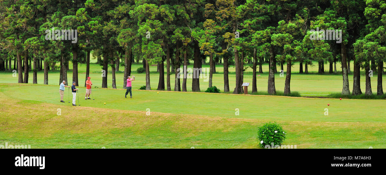 Le parcours de golf. L'île de Terceira, aux Açores. Portugal Banque D'Images