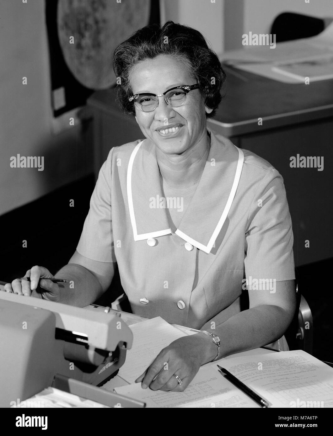 Katherine Johnson. Portrait de Katherine Coleman Goble Johnson (né en 1918) à la NASA en 1966. Banque D'Images