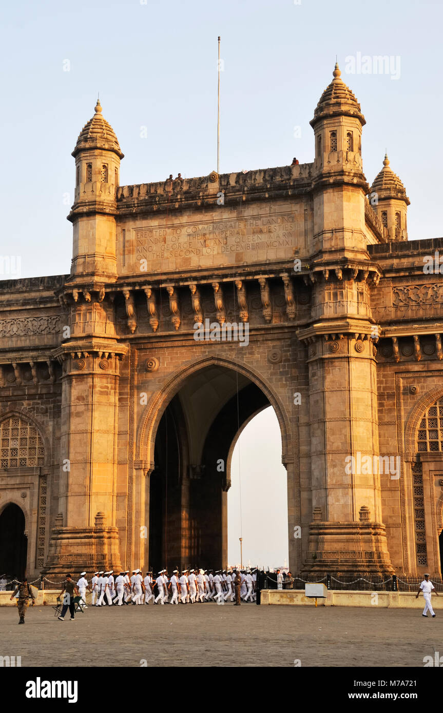 La porte de l'Inde, Mumbai, Inde Banque D'Images