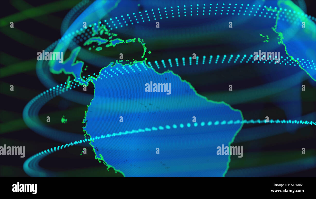 La planète terre avec des cercles, illustration. Banque D'Images