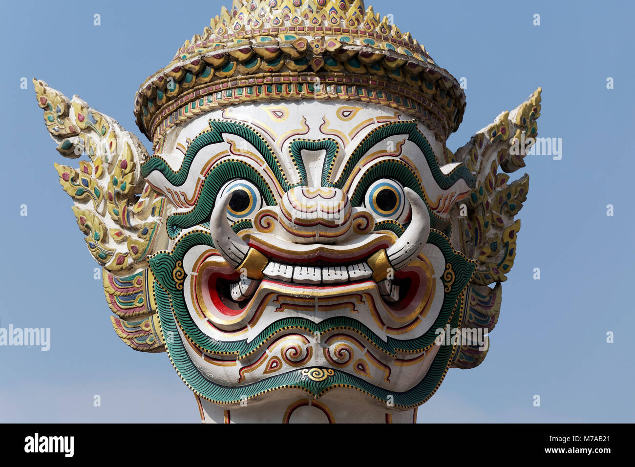 Yaksha Indrajit, giant guardian figure, Wat Phra Kaeo, Ko Ratanakosin, Bangkok, Thaïlande Banque D'Images