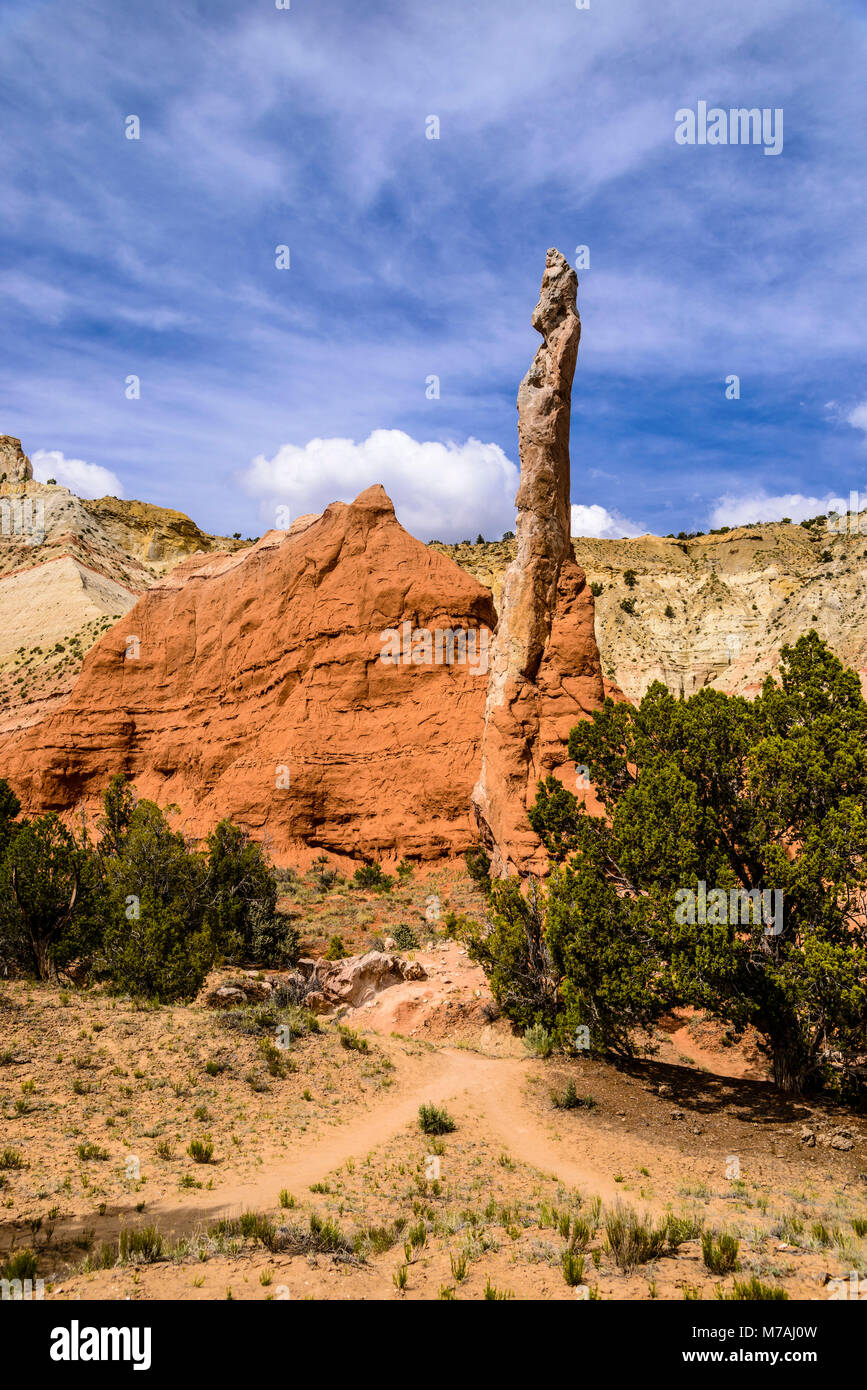 Les USA, Utah, comté de Kane, Kodachrome Basin State Park, la fin, l'aiguille de roche Banque D'Images