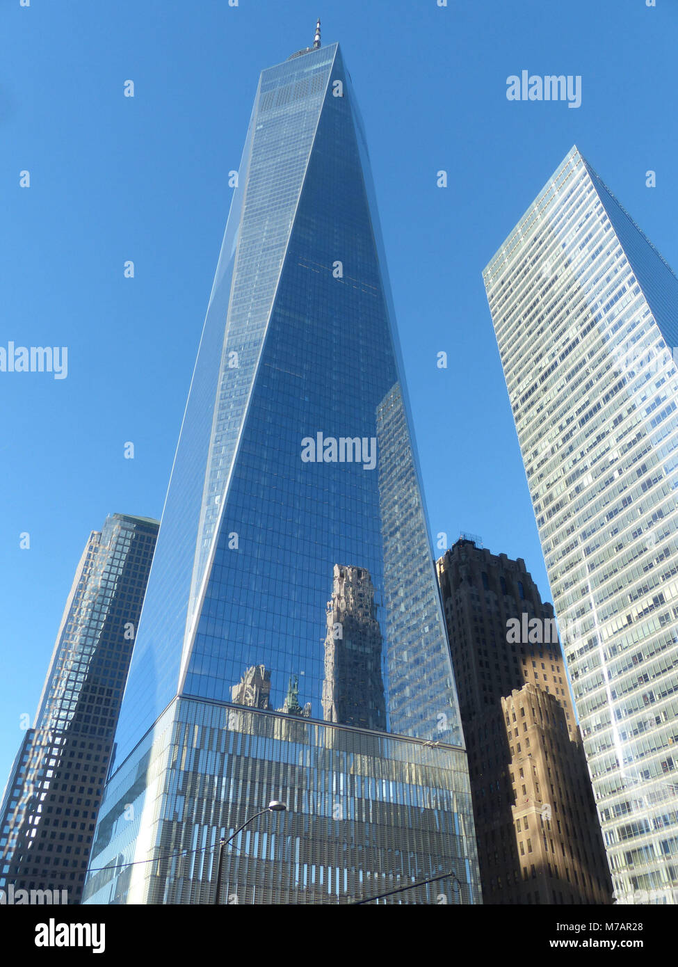 1 WTC ou One World Trade Center avec le World Trade Center, conçu par l'architecte David Childs Banque D'Images