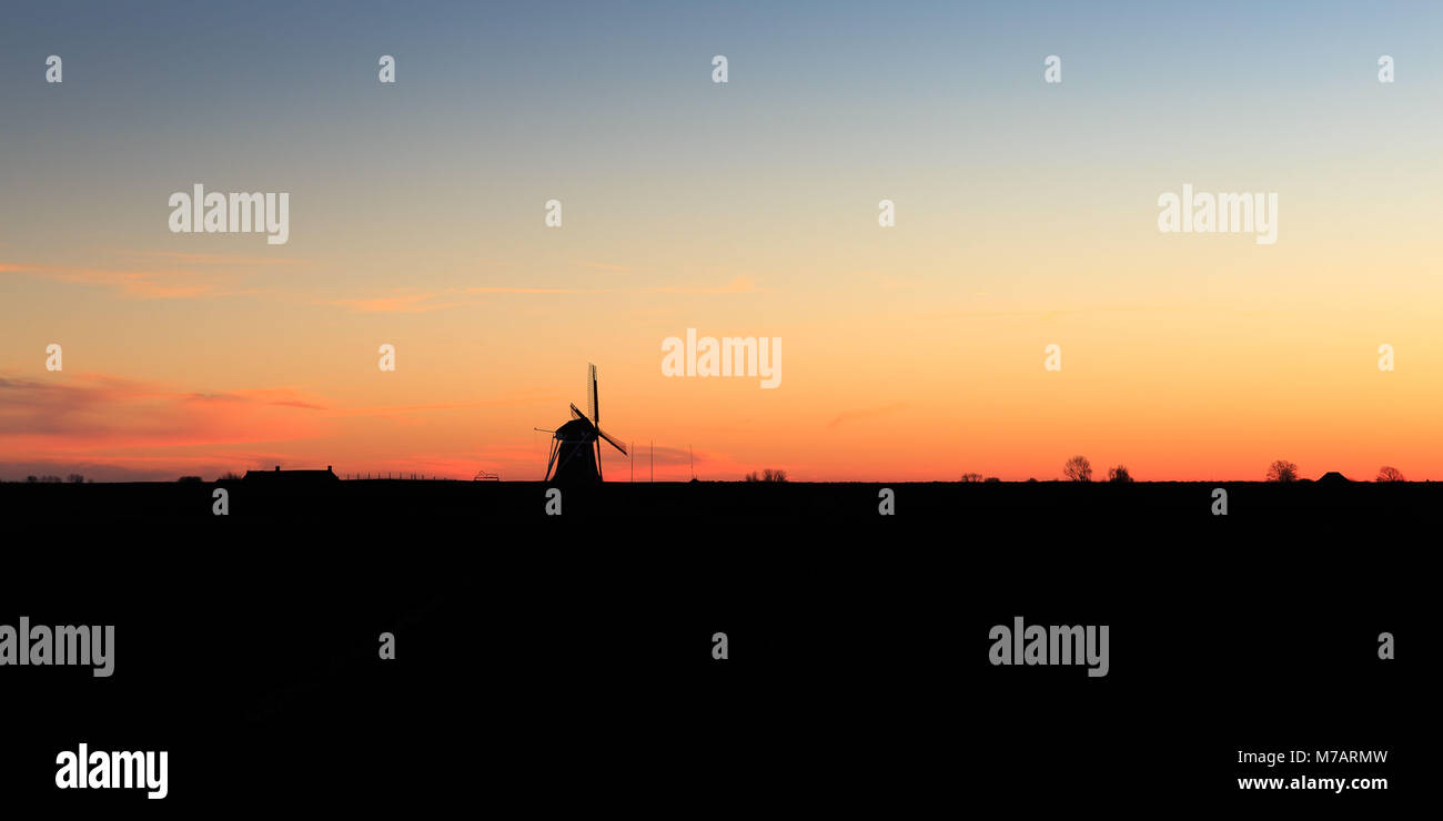 Moulin de Goliath au coucher du soleil en hiver Banque D'Images