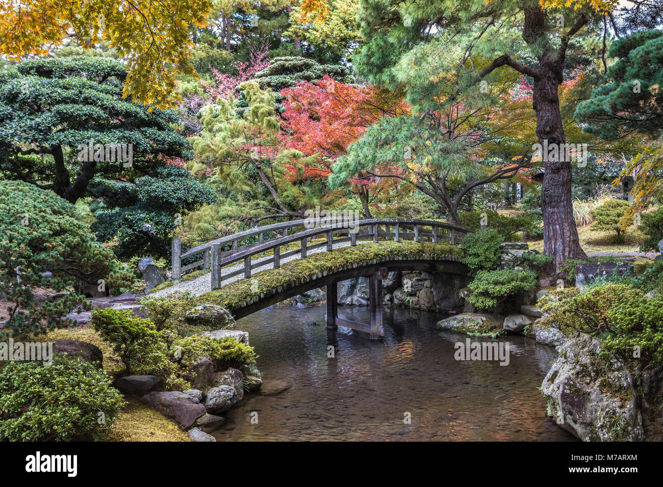 Le Japon, la ville de Kyoto, les jardins du Palais Impérial Banque D'Images
