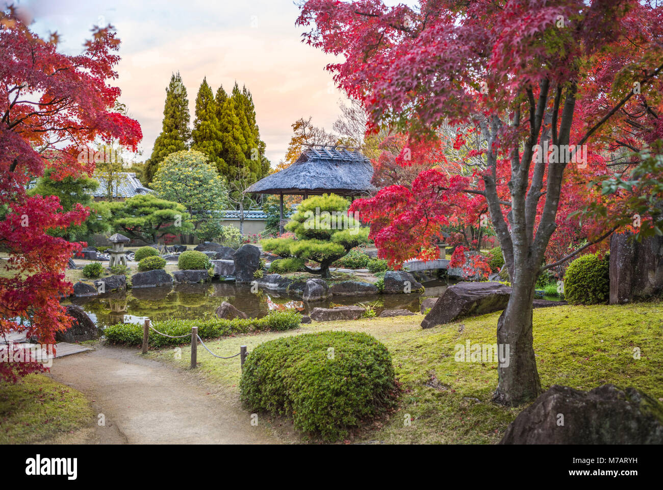 Le Japon, la ville de Himeji, Koko-en Garden Banque D'Images