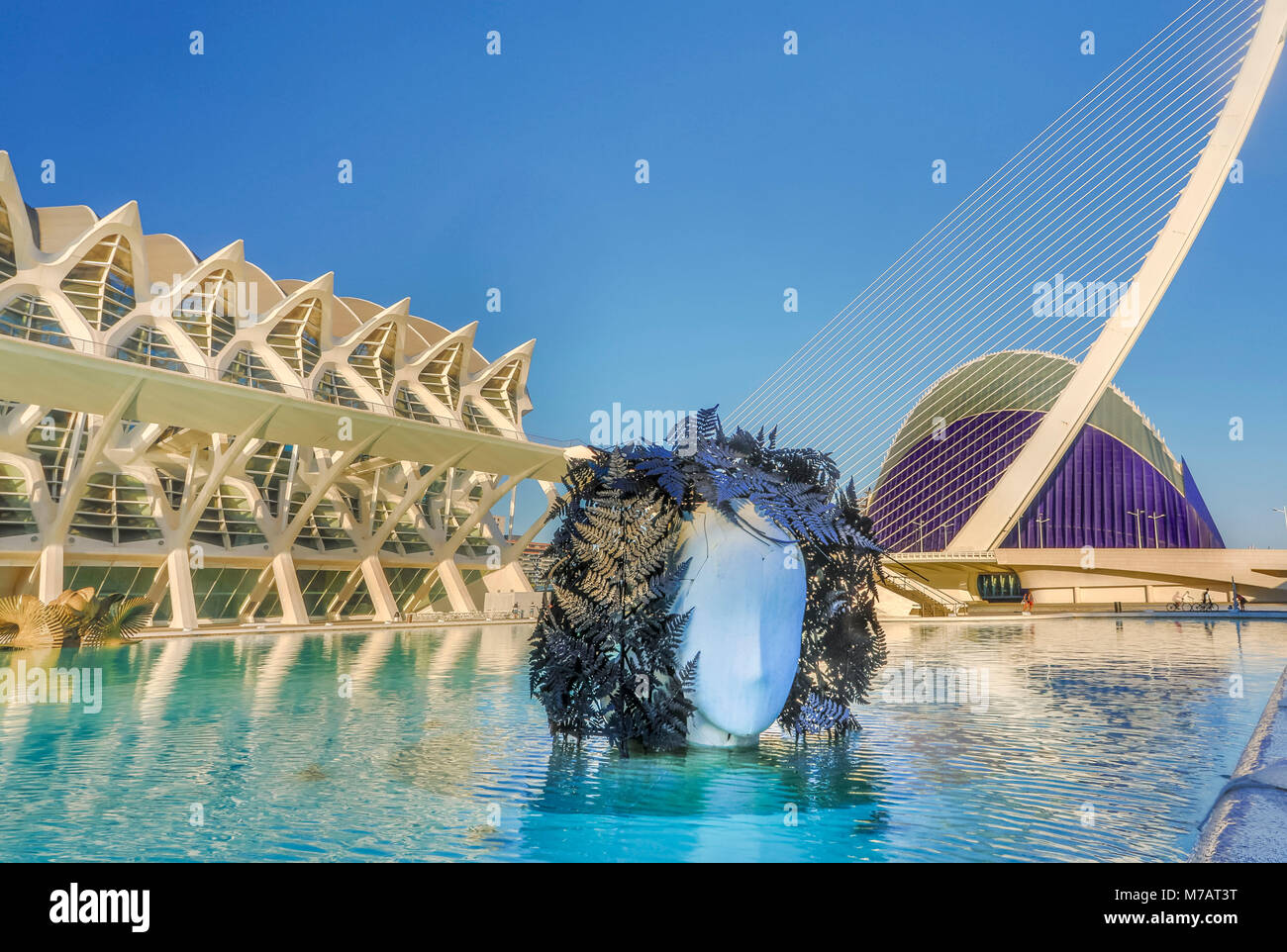 L'Espagne, la ville de Valence, La Cité des Arts et des sciences, de l'architecte Calatrava Banque D'Images