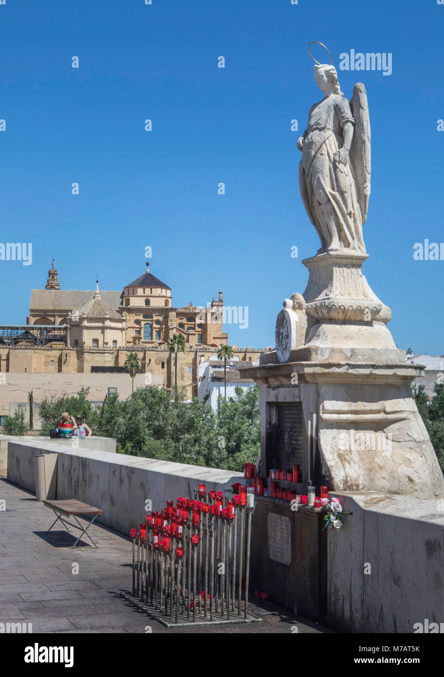 L'Espagne, l'Andalousie, la ville de Cordoba, Le pont romain et la mosquée de Cordoue (W.H.) Banque D'Images