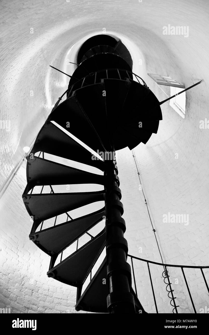 Low angle view of en colimaçon en phare, phare de Key West, Key West, Florida Keys, Floride, USA Banque D'Images