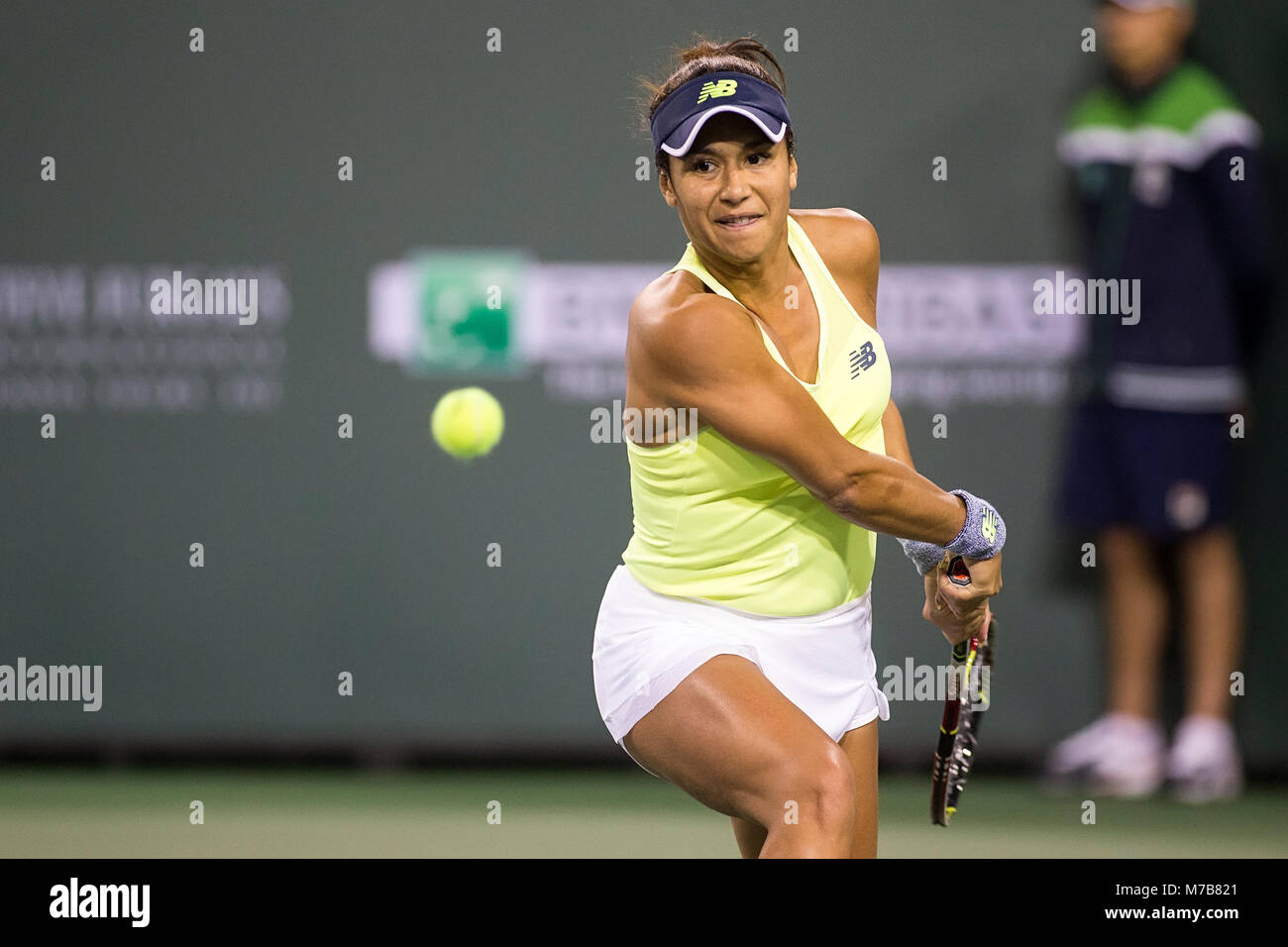 08 mars 2018 : Heather Watson (GBR) défait par Victoria Azarenka (BLR) 6-4, 6-2 au BNP Paribas Open joué à l'Indian Wells Tennis Garden à Indian Wells, en Californie. Â©Mal Tdamr/TennisClix/CSM Banque D'Images