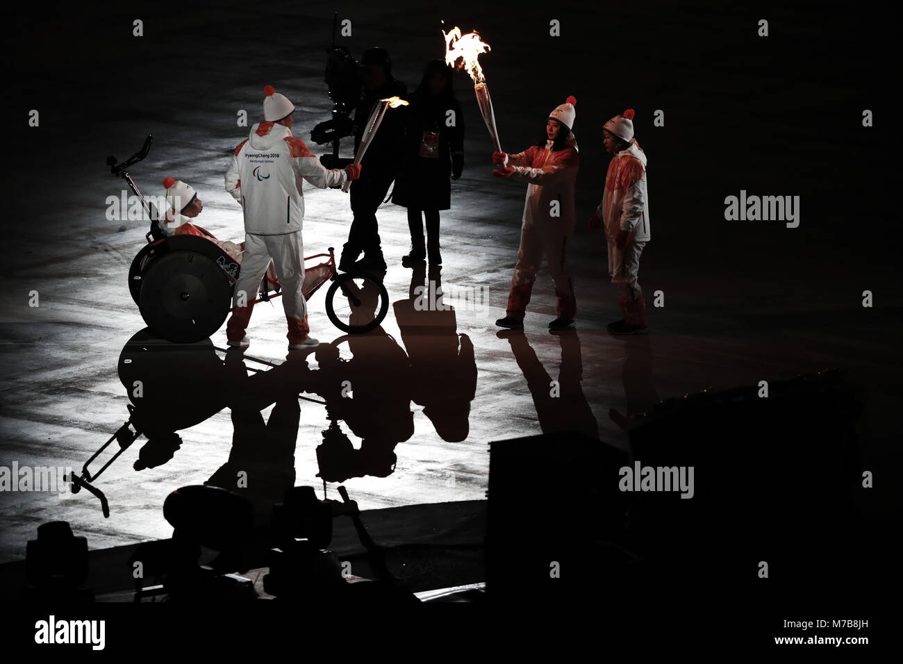 Pyeongchang, Corée du Sud. Mar 9, 2018. Vue générale : PyeongChang 2018 Paralympiques Cérémonie d Ouverture au Stade olympique de PyeongChang à Pyeongchang, Corée du Sud . Credit : Sho Tamura/AFLO SPORT/Alamy Live News Banque D'Images