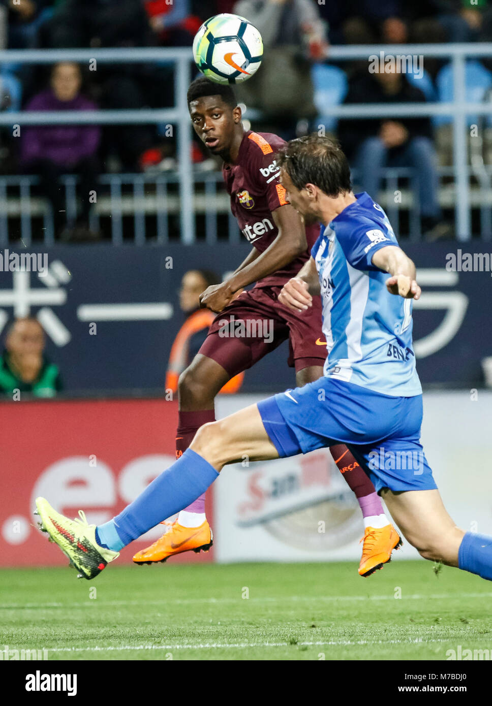Malaga, Espagne. 9 mars, 2018. LaLiga match de football entre Malaga CF vs FC Barcelone à la stade La Rosaleda. © ABEL F. ROS/Alamy Live News Banque D'Images