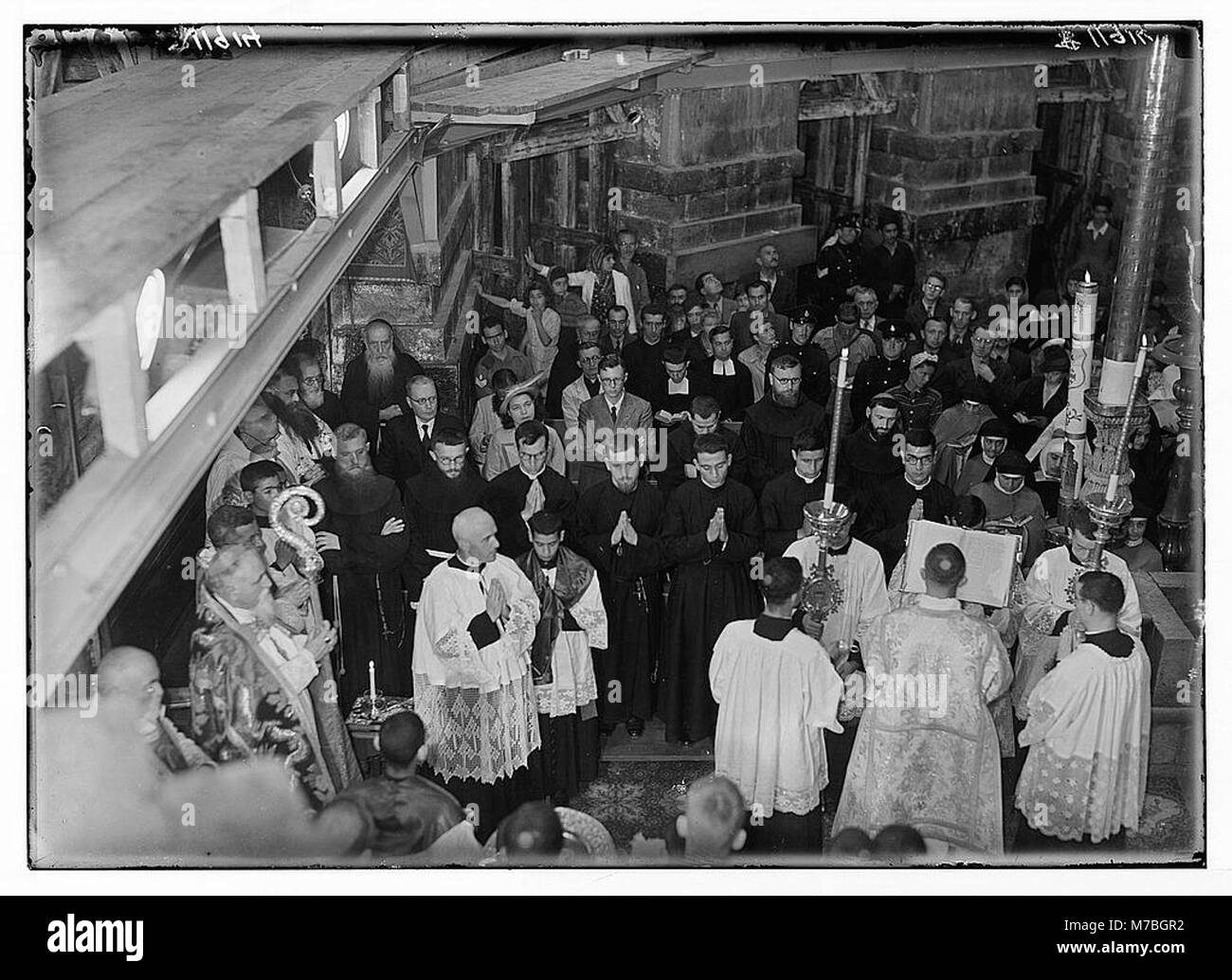 Calendrier des cérémonies religieuses dans Jér. (C.-à-d., Jérusalem) période de Pâques, 1941. Le lavement des pieds. Cérémonie latine matpc LOC.04393 Banque D'Images