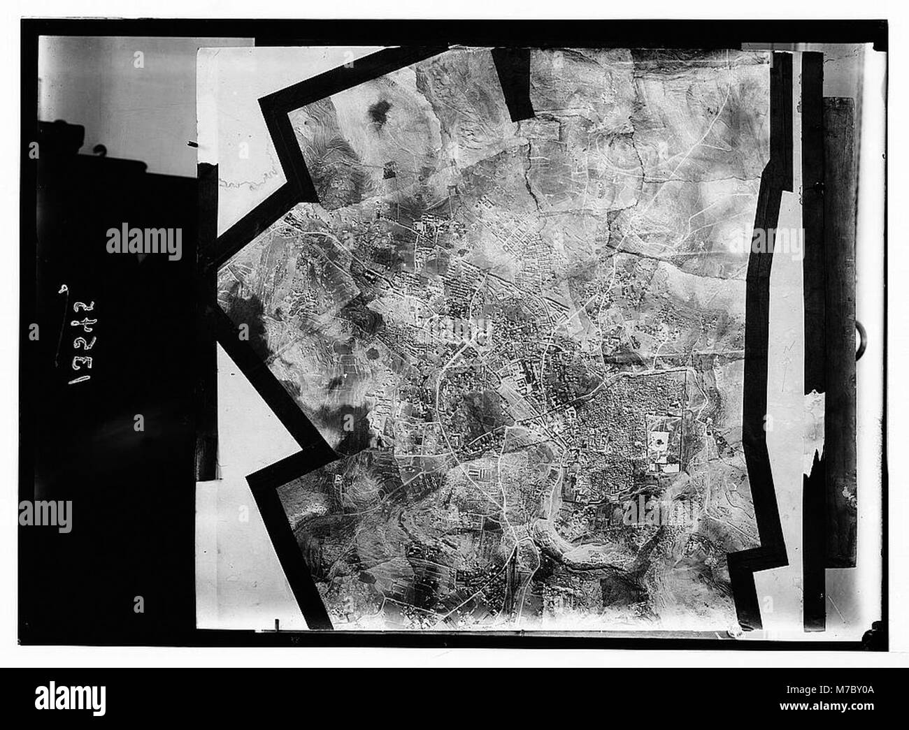 Mosaïque de l'air (plan) ou la carte de Jérusalem & environs LOC.04573 matpc Banque D'Images