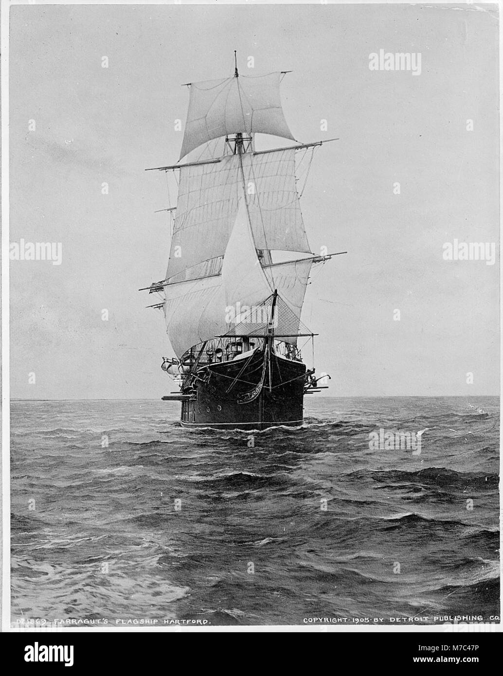 Le navire amiral de Farragut, l'USS Hartford, était un important navire naval pendant la guerre de Sécession. Le navire est un élément clé des opérations navales de l'Union, commandé par l'amiral David Farragut lors de batailles cruciales. Banque D'Images