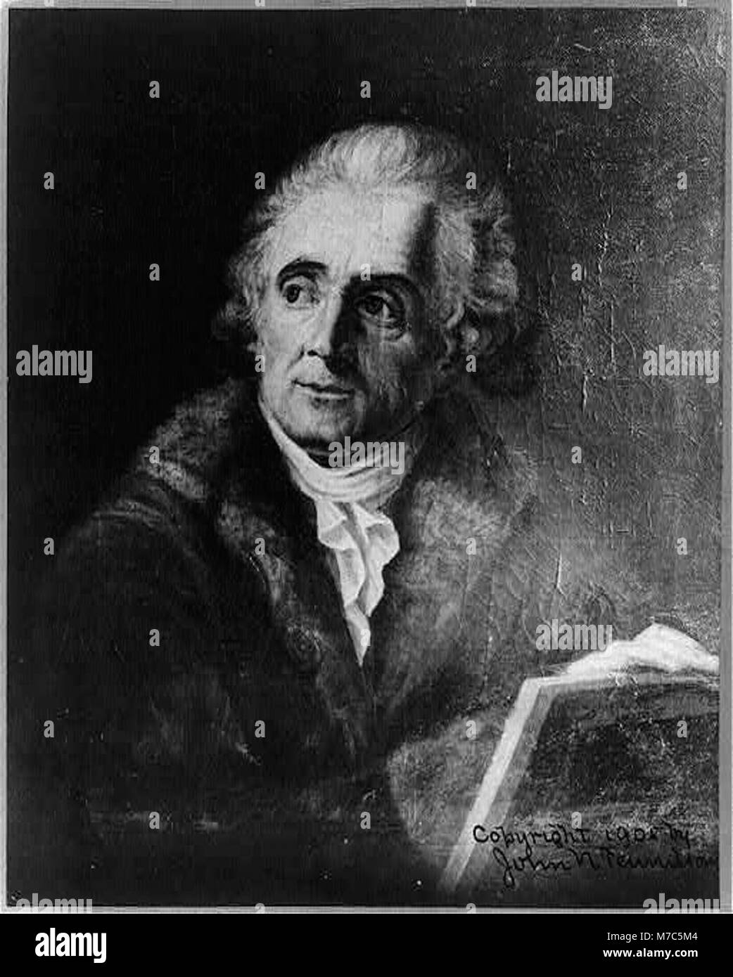 Portrait de John James Audubon, naturaliste et peintre américain renommé. Audubon est surtout connu pour ses illustrations détaillées des oiseaux et de la faune de l'Amérique du Nord. Ses œuvres ont contribué de manière significative à l'art américain et à l'histoire naturelle. Banque D'Images
