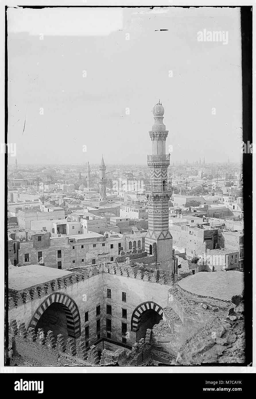 Vues égyptien. Le Caire (MAMSL). Le Caire à partir de la mosquée d'Ibn Touloun matpc LOC.00093 Banque D'Images