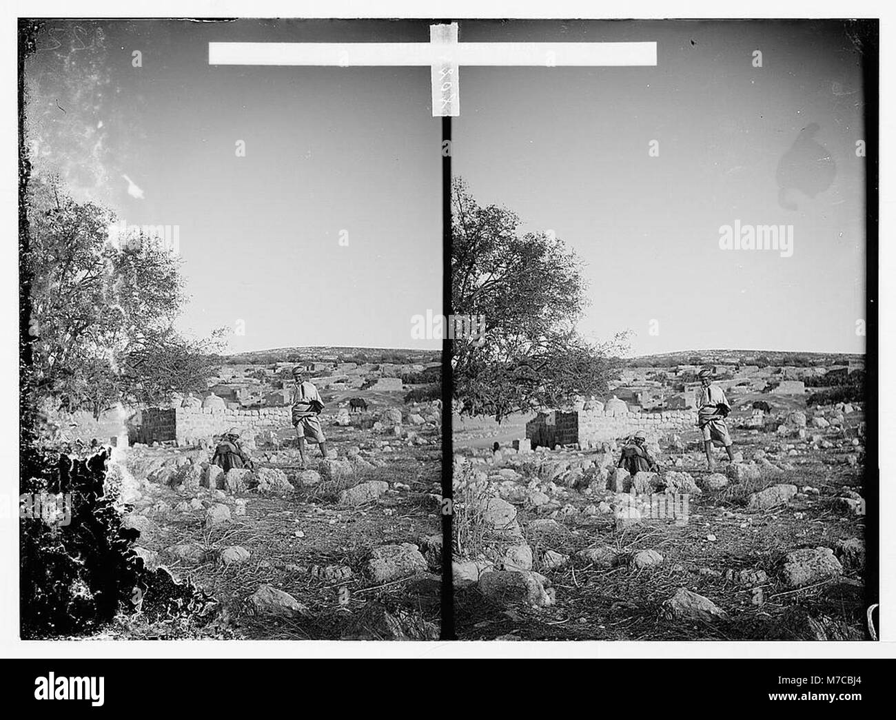 Une image historique d'Emmaus, une ancienne ville de Terre Sainte, importante dans la tradition chrétienne pour son association avec l'apparition post-résurrection de Jésus. Banque D'Images