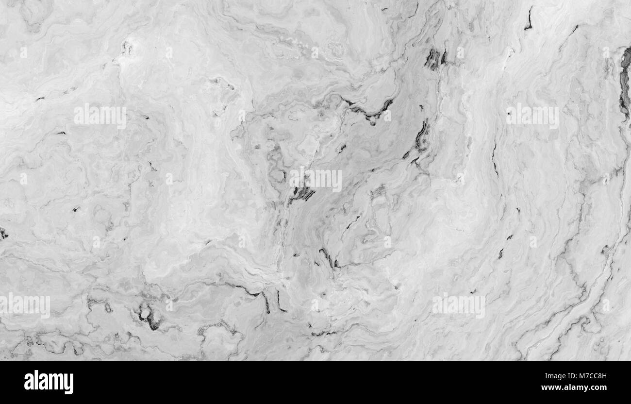 Modèle en marbre blanc avec des veines grises et noires. Résumé La texture et l'arrière-plan. Illustration 2D Banque D'Images