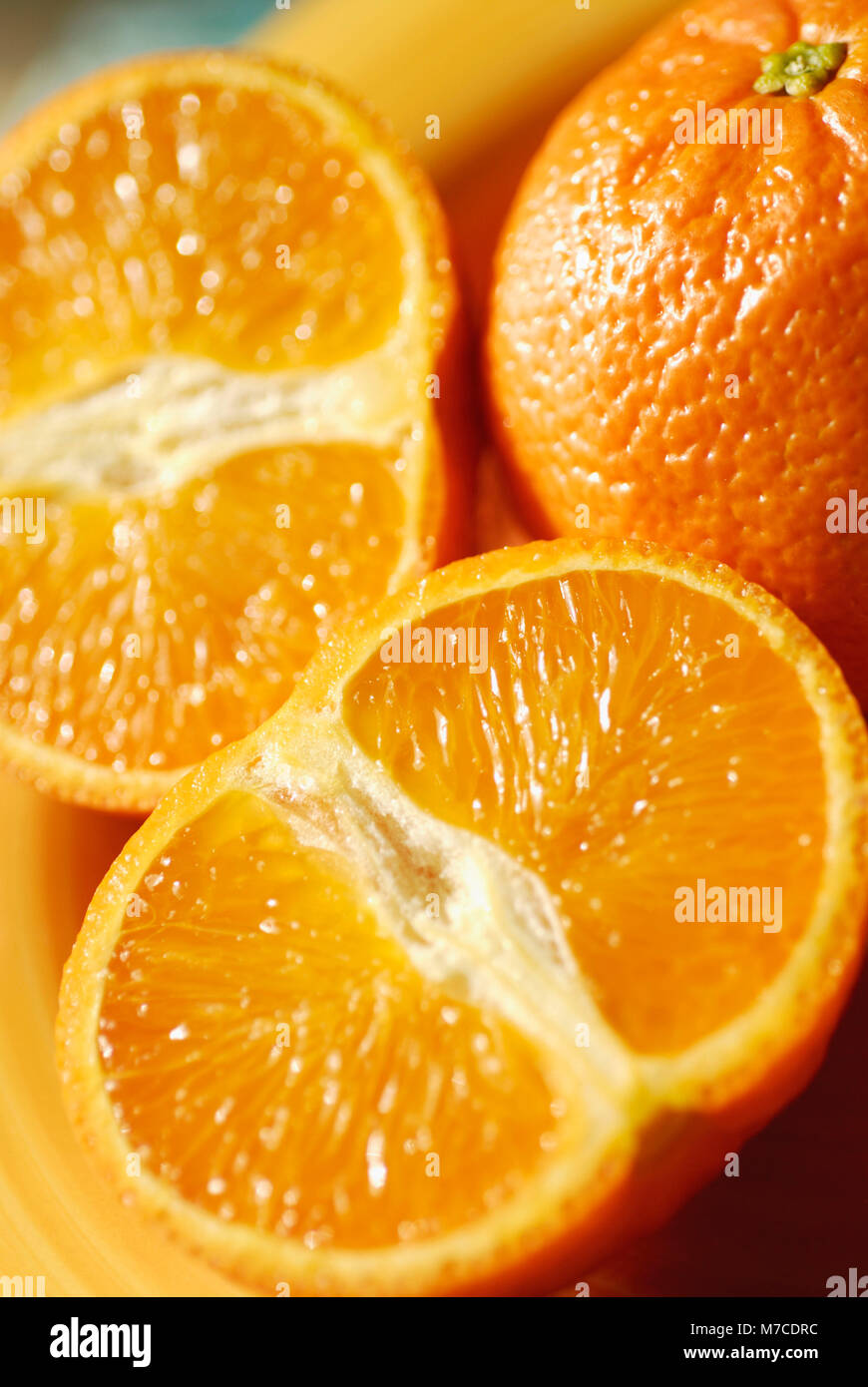 Close-up de la section efficace d'oranges Banque D'Images