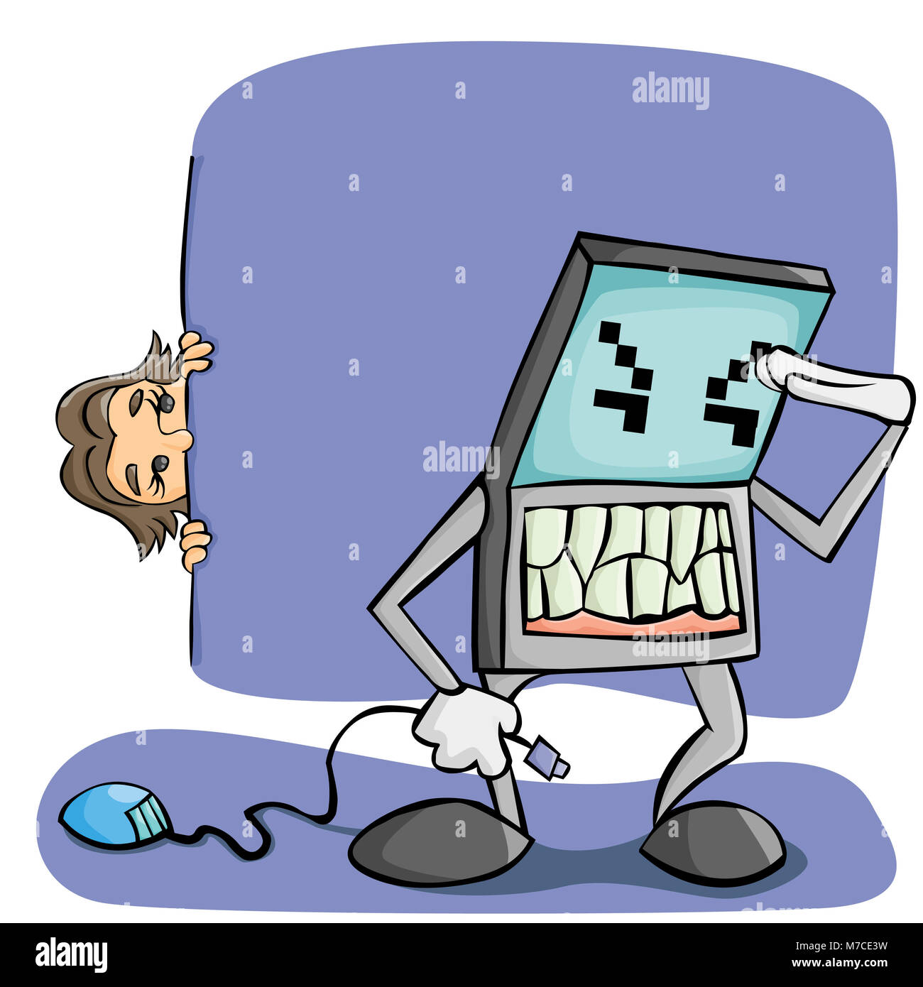 Ordinateur portable Monster Recherche d'un homme Banque D'Images