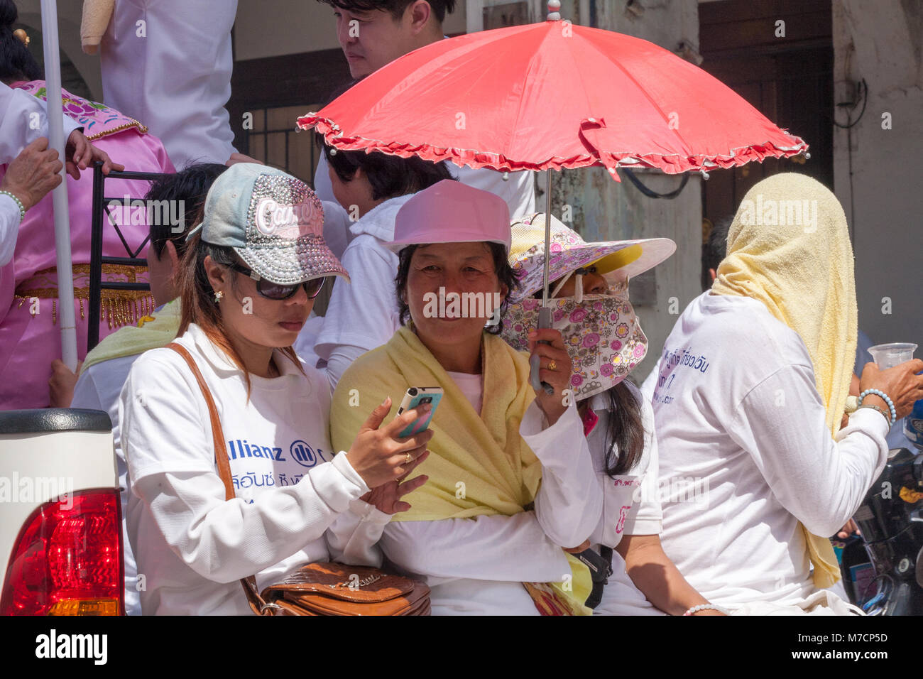 Les participants, neuf dieux Empereur Festival, Festival Végétarien de Phuket, Thaïlande Banque D'Images