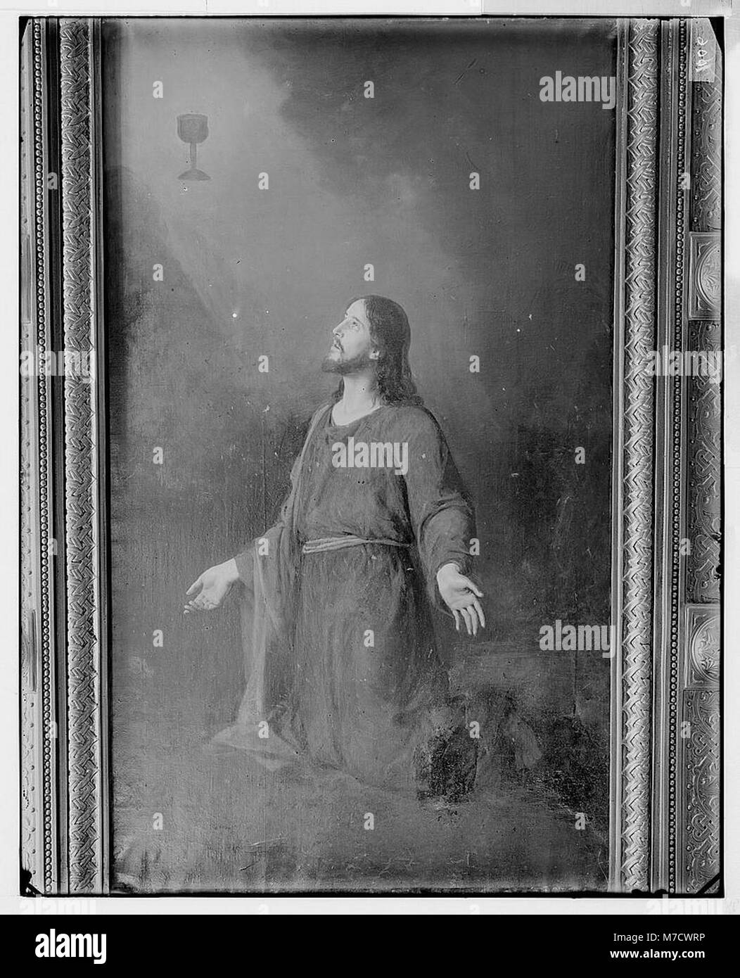 Cette peinture religieuse de Repen, intitulée 'L'agonie dans le jardin', est conservée dans l'église russe de la Madeleine sur le Mont des oliviers. Il représente le moment de la prière du Christ avant sa crucifixion. Banque D'Images