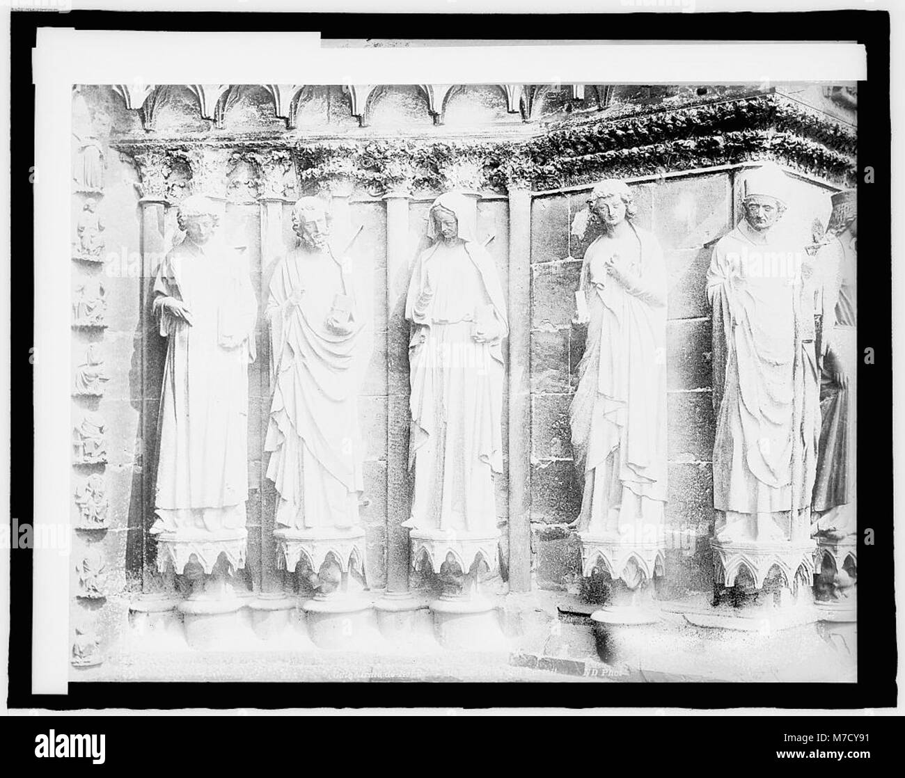 France, Reims Cathédrale, statue en grand Portal RCAC2016826270 Banque D'Images