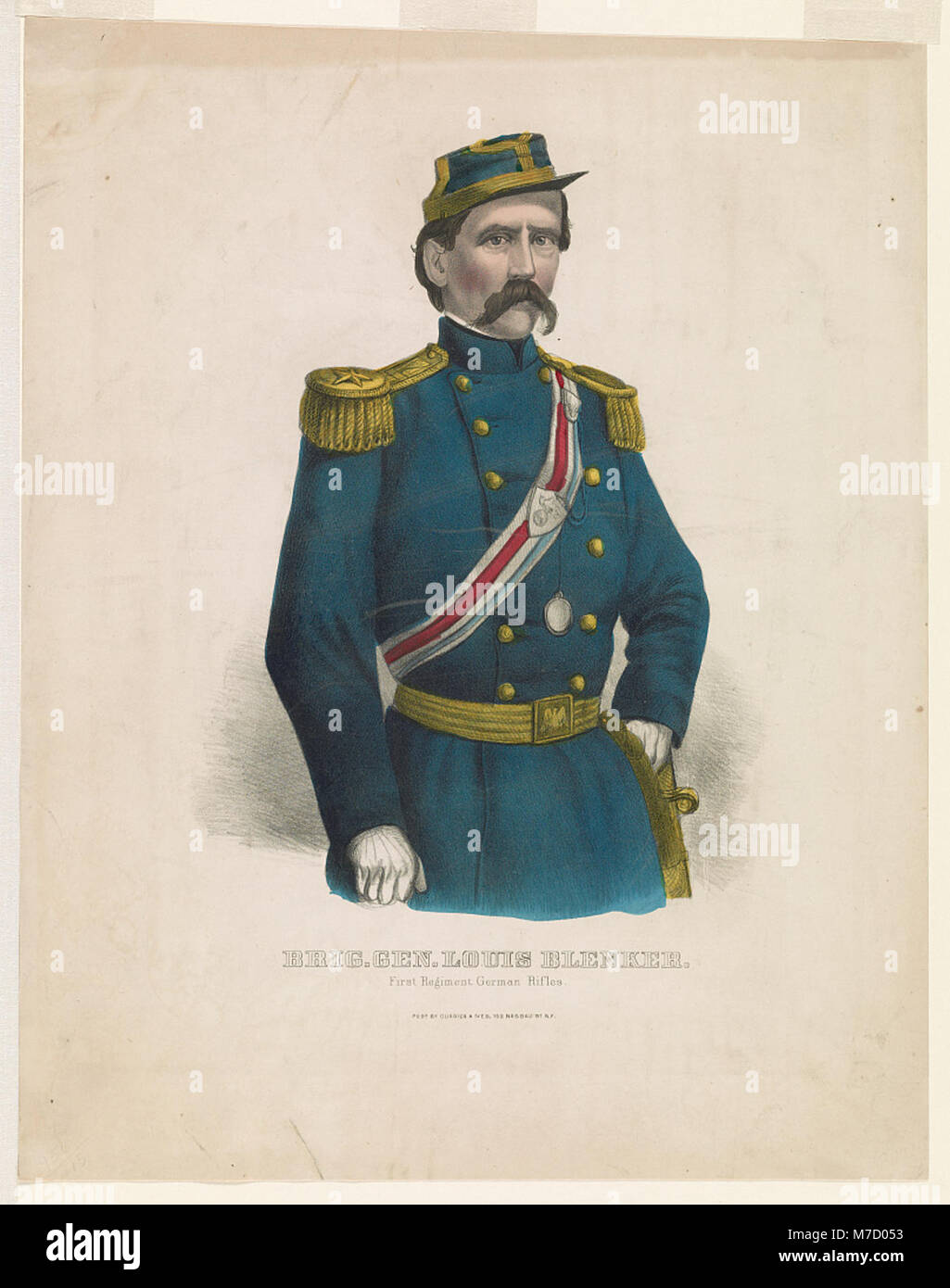 Le brigadier général Louis Blenker, figure clé de la guerre de Sécession, connu pour sa direction du premier régiment de fusils allemands. Il combat pour l'Union pendant la guerre de Sécession, jouant un rôle important dans la défense des territoires clés et les engagements militaires. Banque D'Images