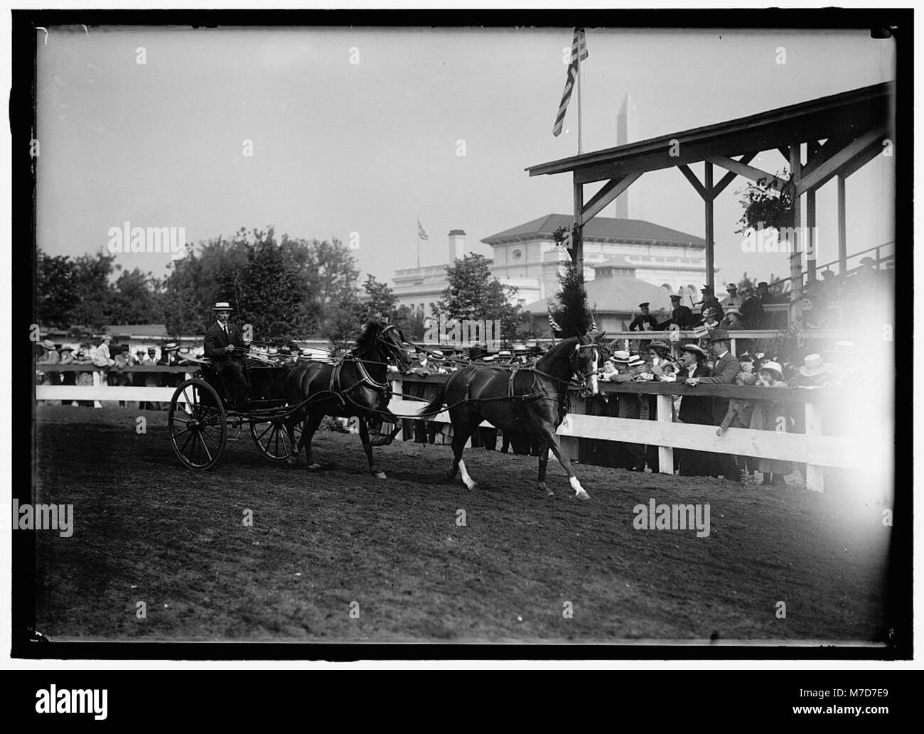Une photographie d'un spectacle équestre mettant en vedette M.C. Hazen, présentant des compétitions équestres et des événements équestres. Banque D'Images
