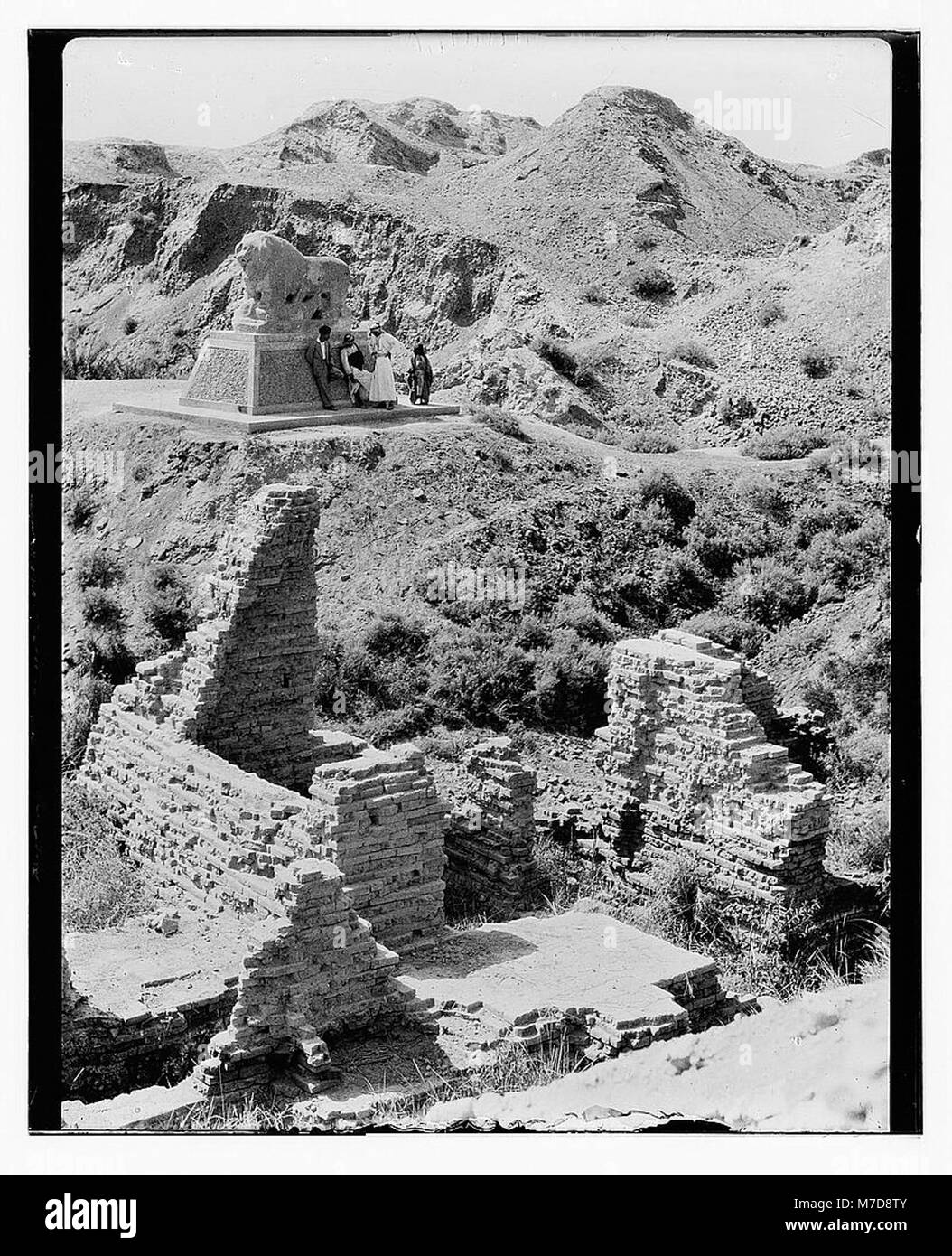 L'Iraq. Babylone. Marquage lion basalte Daniel's den LOC.07386 matpc Banque D'Images