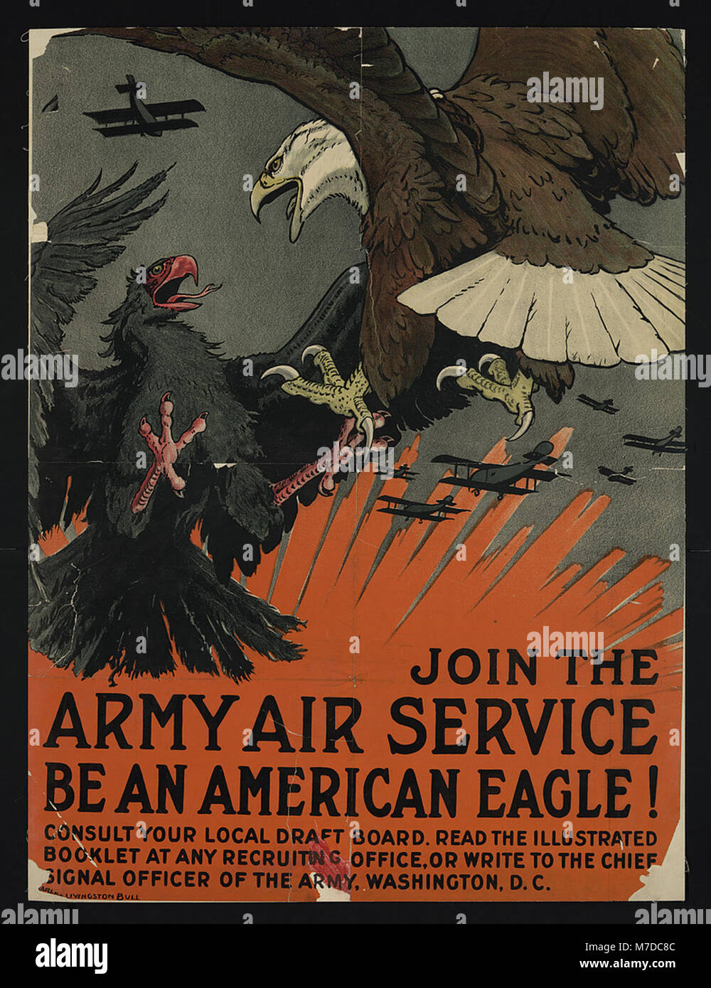 Inscrivez-vous l'Army Air Service, être un American Eagle - Charles Livingston Bull ; Litho Alpha. Co., Inc., NEW YORK) RCAC95503123 Banque D'Images