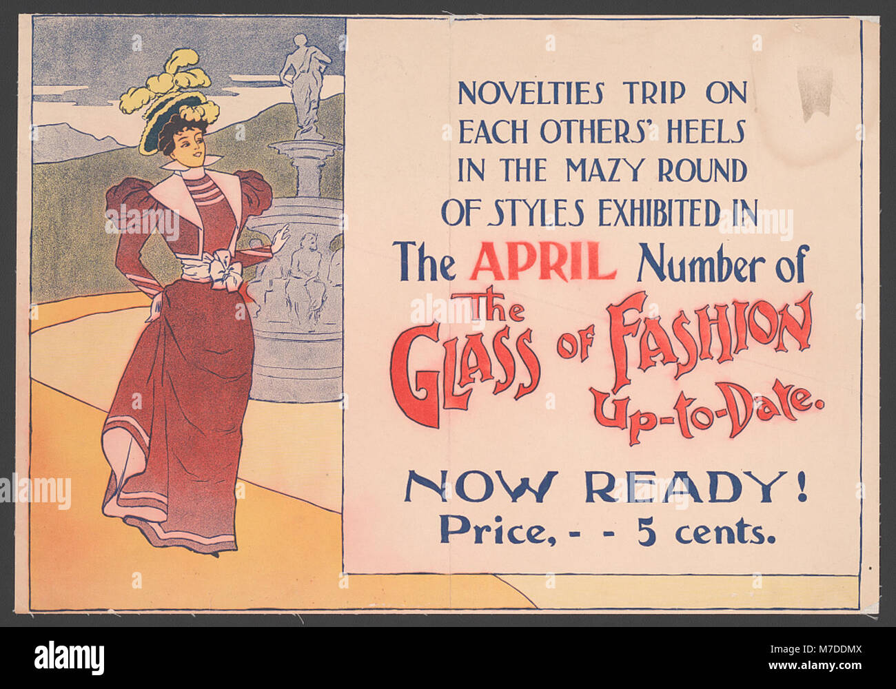 Cette image est une couverture ou une illustration de « The Glass of Fashion Up-To-date ». Il met en lumière les dernières tendances de la mode et offre un aperçu de la culture de la mode du début du XXe siècle. Banque D'Images