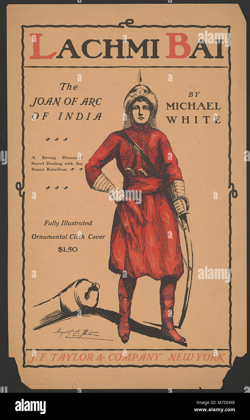 Lachmi Bai, également connue sous le nom de Jeanne d'Arc d'Inde, représentée dans ce portrait de Michael White. Un symbole de courage et de résistance pendant la rébellion de l'Inde contre la domination britannique. Banque D'Images