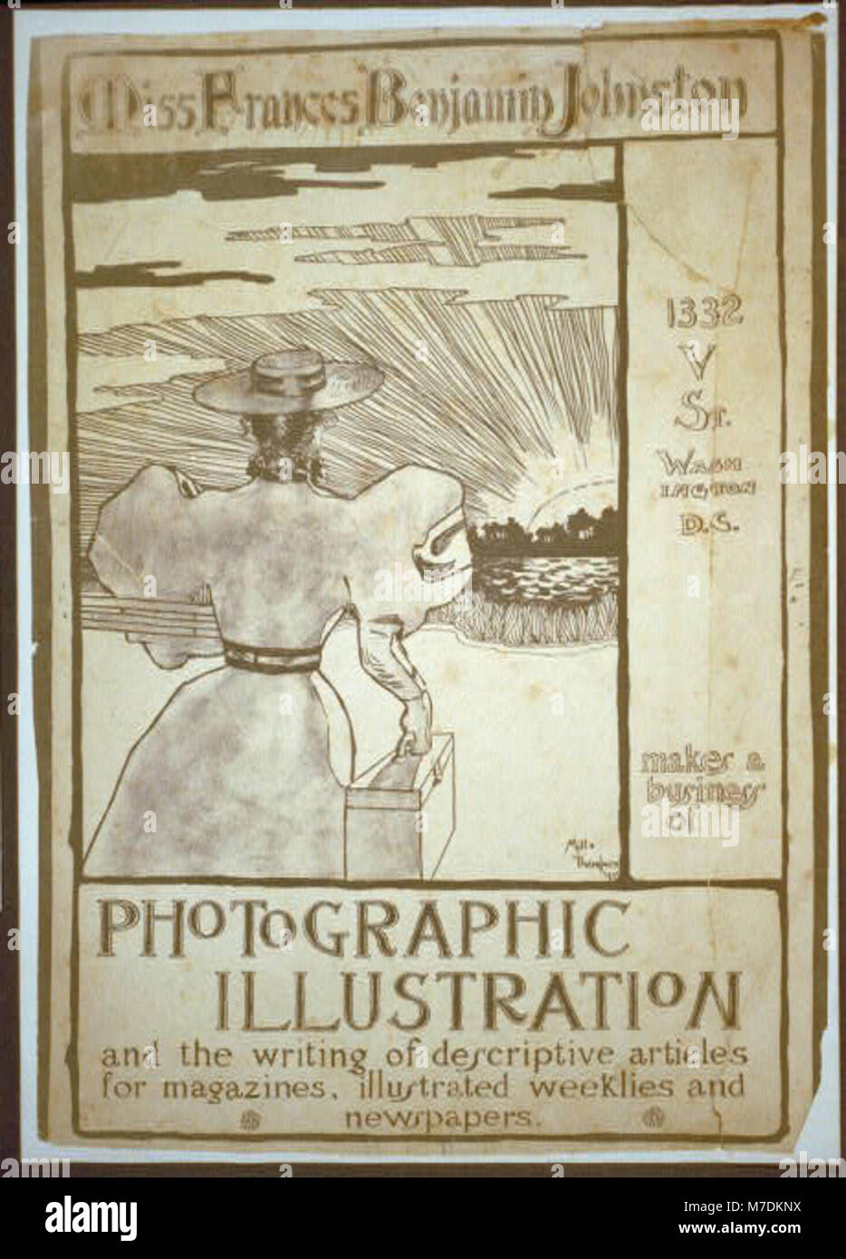 Mlle Frances Benjamin Johnston, 1332 V St., Washington, D.C., rend une entreprise d'illustration photographique et l'écriture d'articles descriptif ... - Moulins Thompson '95. Rcac2004675057 Banque D'Images