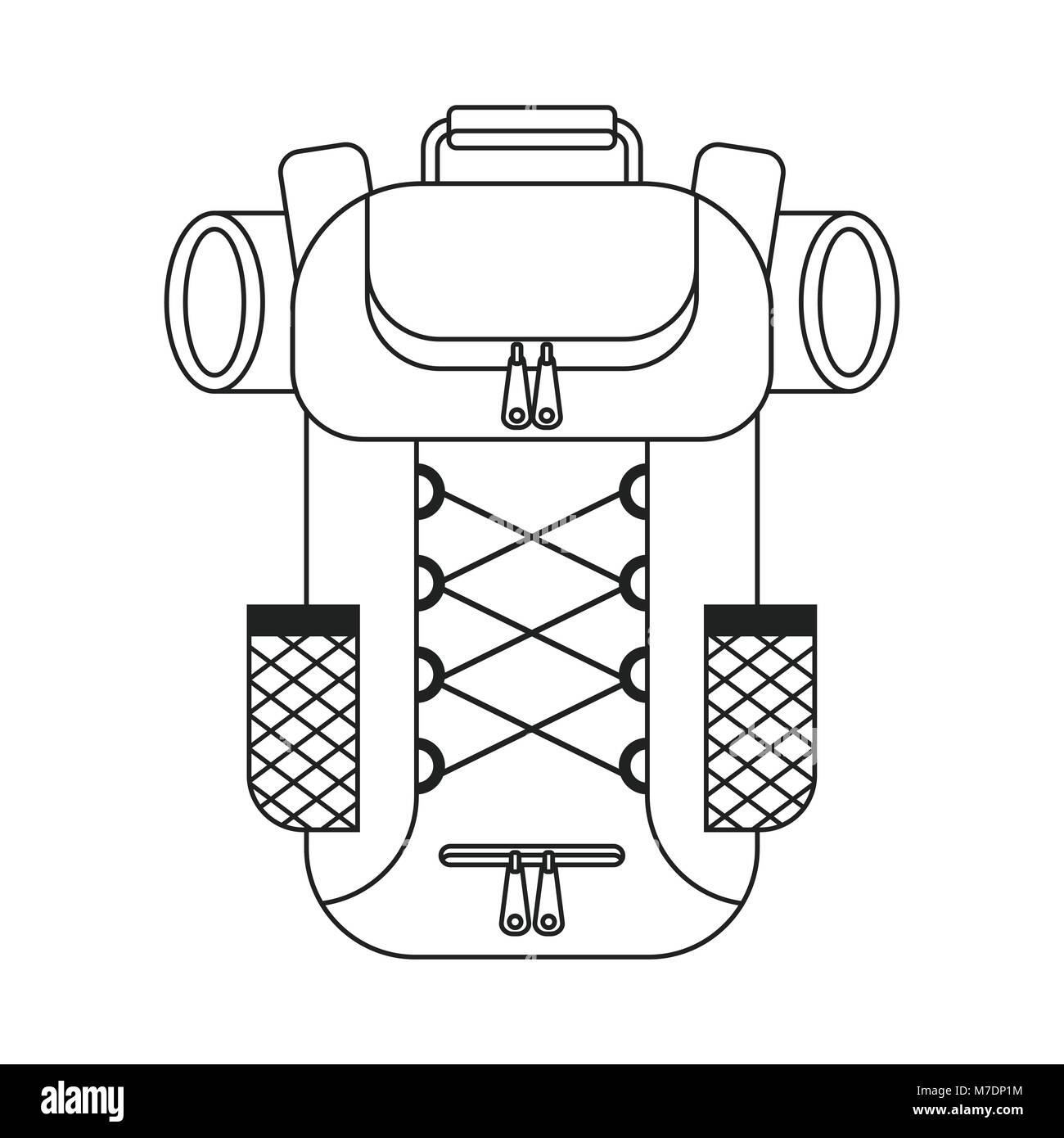Sac à dos touristiques icône Contour Illustration de Vecteur