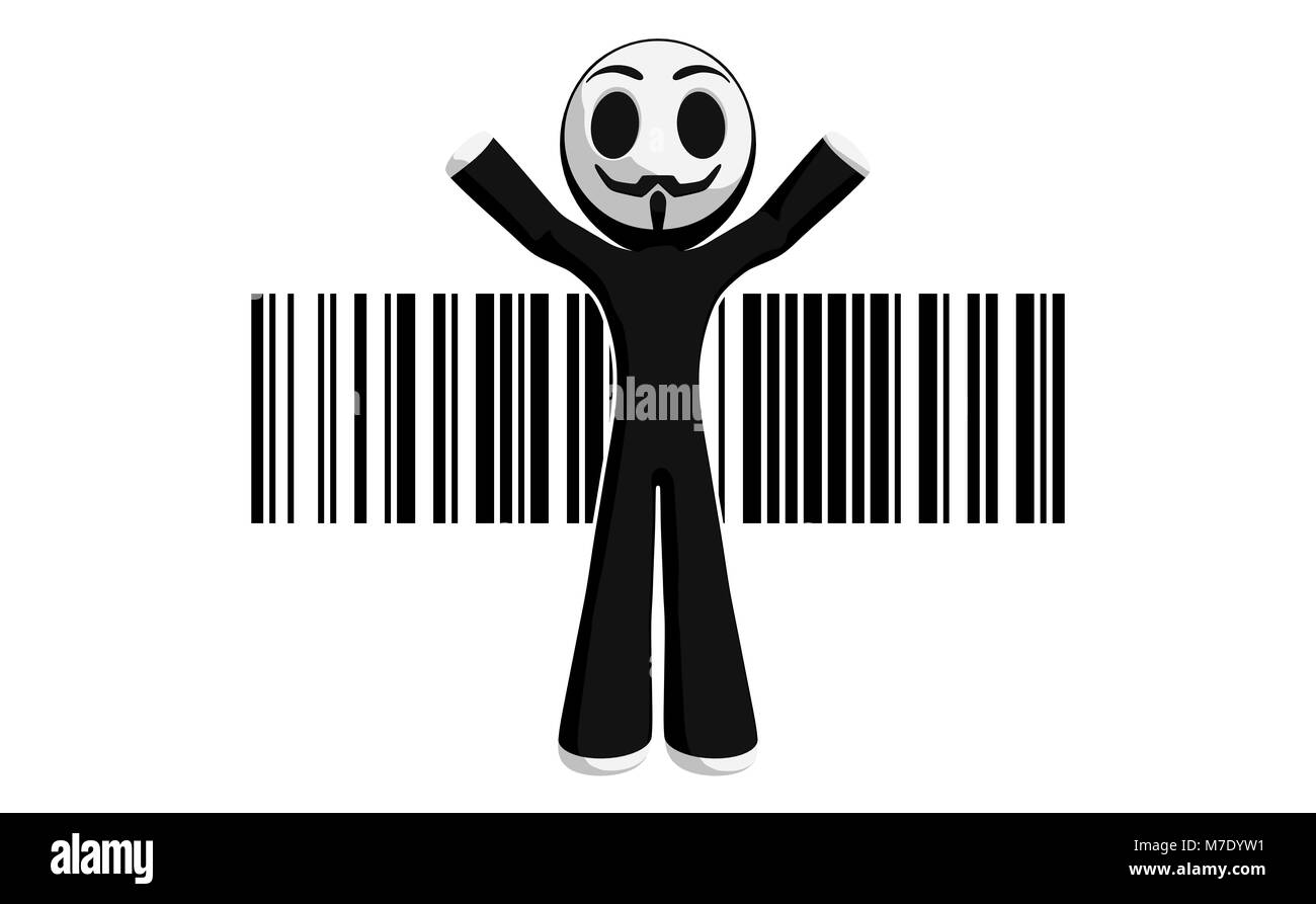 Peu de code-barre anarchiste. Banque D'Images