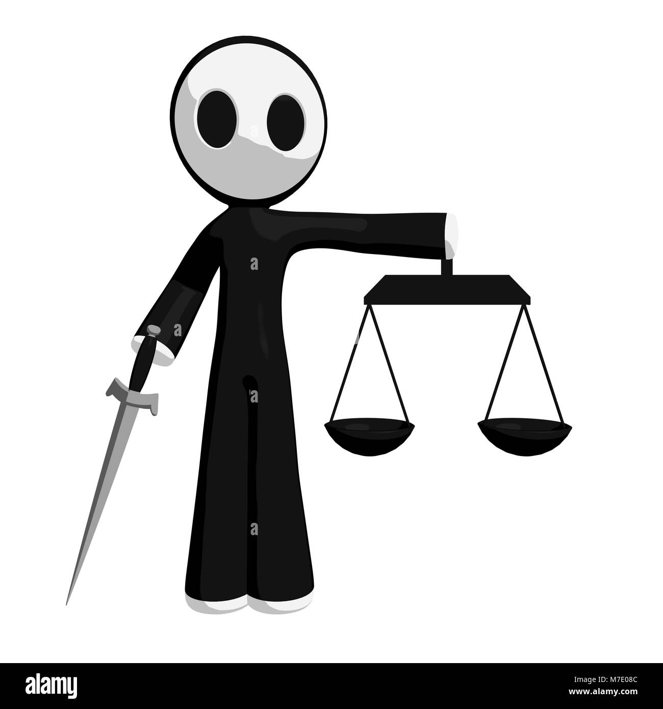 Mascotte personnage guerrier de la justice. Banque D'Images
